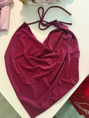 Garage Wine Red Halter Top